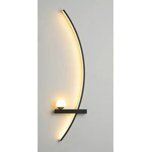 Modern Curved LED Wall Light with Remote – Indoor LED Sconce Lighting for Living Room, Bedroom & Hallway