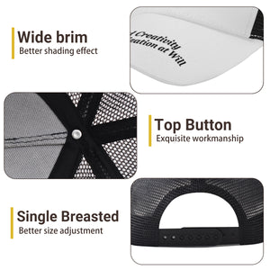 Curved brim mesh baseball cap