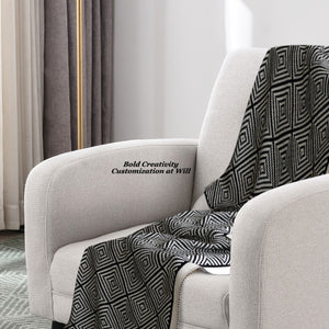 Irregularly shaped throw pillow (with white trim)