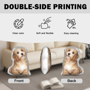 Irregularly shaped throw pillow (with white trim)