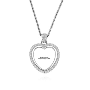 Hip Hop Heart-Shaped Personalized Necklace - Double-Sided