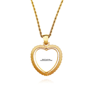 Hip Hop Heart-Shaped Personalized Necklace - Double-Sided
