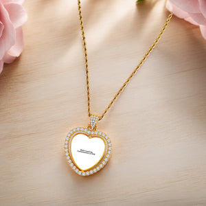 Hip Hop Heart-Shaped Personalized Necklace - Double-Sided