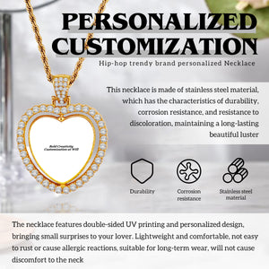 Hip Hop Heart-Shaped Personalized Necklace - Double-Sided