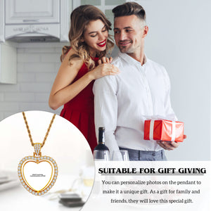 Hip Hop Heart-Shaped Personalized Necklace - Double-Sided