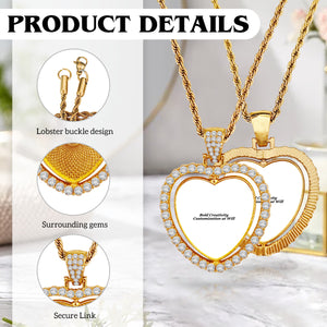 Hip Hop Heart-Shaped Personalized Necklace - Double-Sided