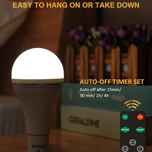 USB Rechargeable LED Light Bulbs with Remote & Timer – Dimmable Portable Lighting for Indoor & Outdoor Use