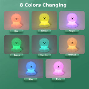 Lion Silicone Nightlight – USB Rechargeable LED Ambient Lamp