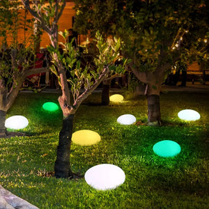 Solar Cobblestone Garden Lights – Waterproof Solar Powered RGB & Warm LED Outdoor Decor