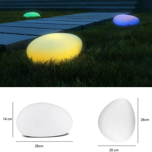 Solar Cobblestone Garden Lights – Waterproof Solar Powered RGB & Warm LED Outdoor Decor