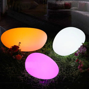 Solar Cobblestone Garden Lights – Waterproof Solar Powered RGB & Warm LED Outdoor Decor
