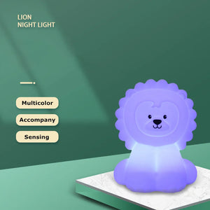 Lion Silicone Nightlight – USB Rechargeable LED Ambient Lamp