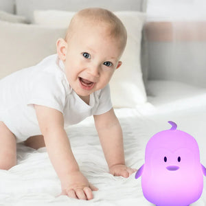 Adorable Penguin RGB Silicone LED Night Light – Indoor RGB Night Lamp