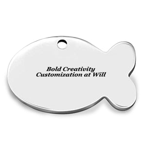 Fishbone-shaped hang tag (single-sided laser engraving)