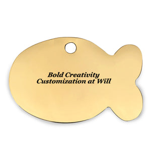 Fishbone-shaped hang tag (single-sided laser engraving)