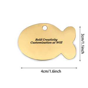 Fishbone-shaped hang tag (single-sided laser engraving)