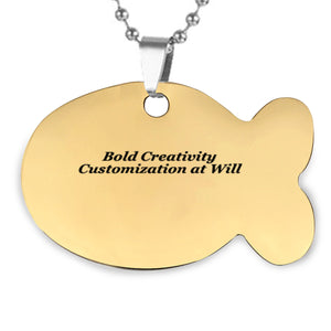 Fishbone-shaped hang tag (single-sided laser engraving)