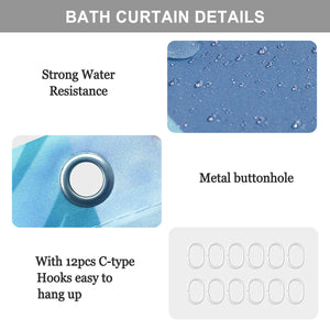 Bathroom four-piece set (bath mat + shower curtain)
