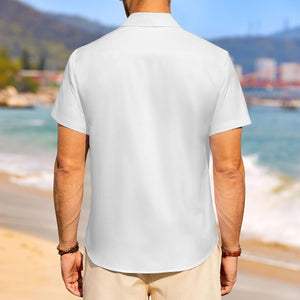 Four-way stretch Hawaiian men's casual shirt