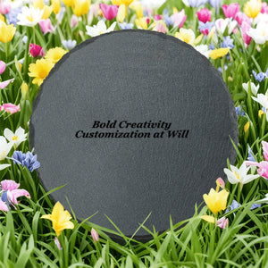 Round pet tombstone (rock slab painting)