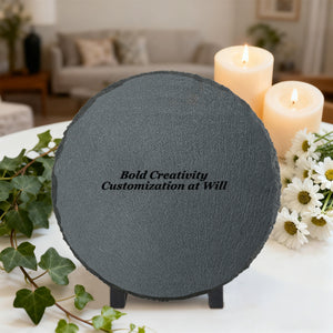 Round pet tombstone (rock slab painting)