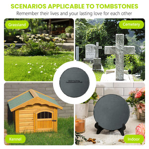 Round pet tombstone (rock slab painting)