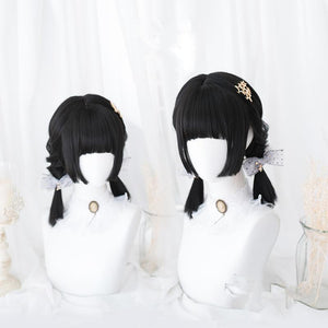 Cool princess cut black hair Lolita wig WS2057