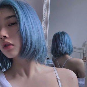 Deep sea blue short straight wig  WS2248