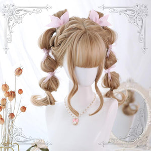 Lolita Golden brown Curly Hair Wig WS1303