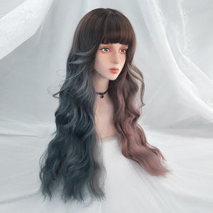 Two-tone mixed big wave long curly wig WS2220