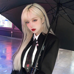 Cool Golden Mixed Black wig WS2300