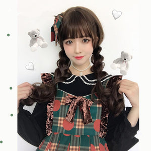 Chocolate double ponytail female Lolita wig WS2050