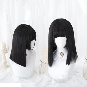 Cool princess cut black hair Lolita wig WS2057