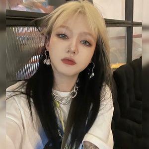 Jennie golden bangs dyed hair wig WS2285