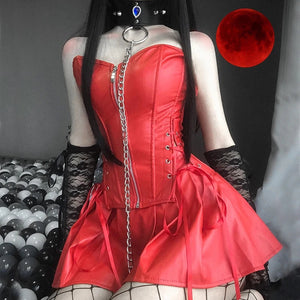 SEXY BUNNY GIRL LEATHER  SUIT (6 pieces) KF81958