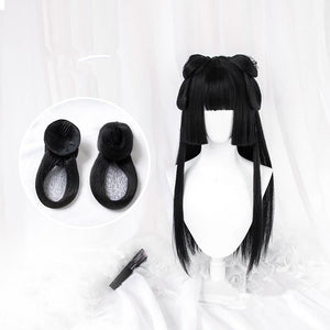 Lolita black long straight antique wig WS2154