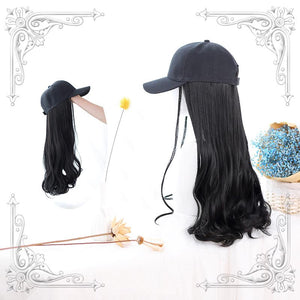 Black brown hat wig WS1315