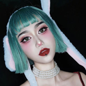 Cool and handsome short hair green wig WS1210