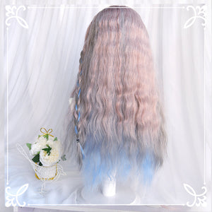 Lolita gradient pink gray blue wig WS2200