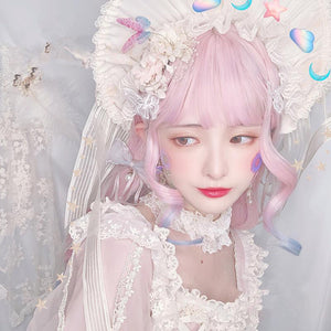 lolita girl with long curly hair natural wig WS2074