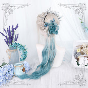 Lolita gradient mint green curly wig WS2310