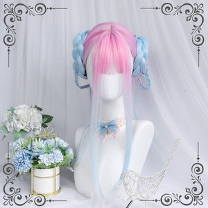 Powder blue gradient straight wig WS2242