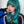 Fashion wavy curly blue green wig WS1140