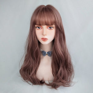 Pink Brown Micro-Curl Long Wig WS2272