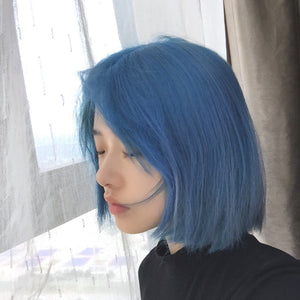 Deep sea blue short straight wig  WS2248