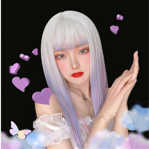 Silver grey gradient wig WS2346