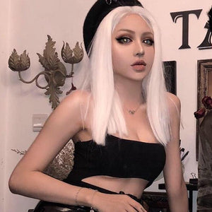 Natural white straight hair lolita wig WS1199