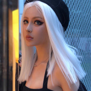 Natural white straight hair lolita wig WS1199
