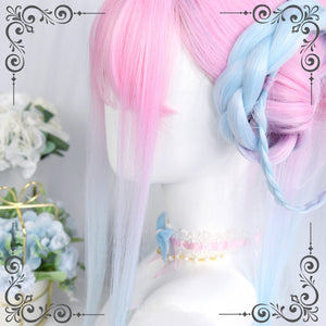 Powder blue gradient straight wig WS2242