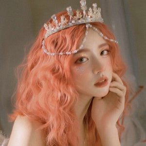 Kfashion corn hot medium long orange wig WS2288